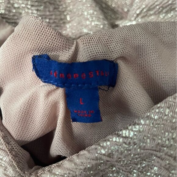 Aeropostle Rose Gold Size Large Shiny Short Party Dresss V-neck Cocktail - Picture 5 of 6